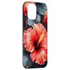 Hibiscus Abstract In Red And Blue Grey Case for iPhone 12 mini