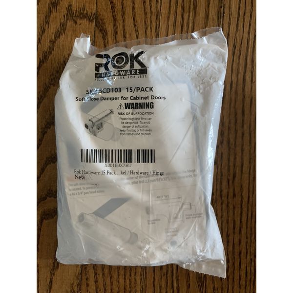 15 Pack Rok Hardware Soft Close Damper for Cabinet Doors/Compact/SoftClose