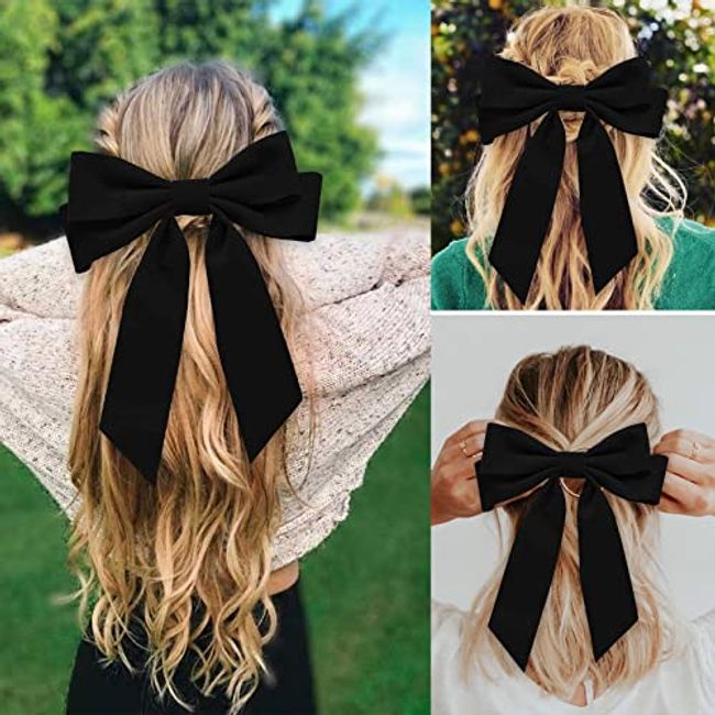 Velvet Hair Bow - 2pcs Hair Bows For Women Girls Black Bows Hair