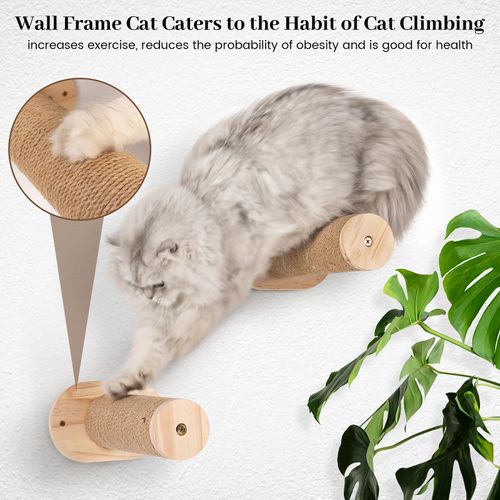 Cat Wall Shelves Wall Perch Climbing Two Step cat Toys cat beds for Indoor Scratching Post Hammock