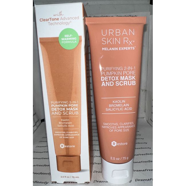 Urban Skin Rx Purifying 2-in-1 Pumpkin Pore Warming Detox Mask & Scrub 2.5oz NIB