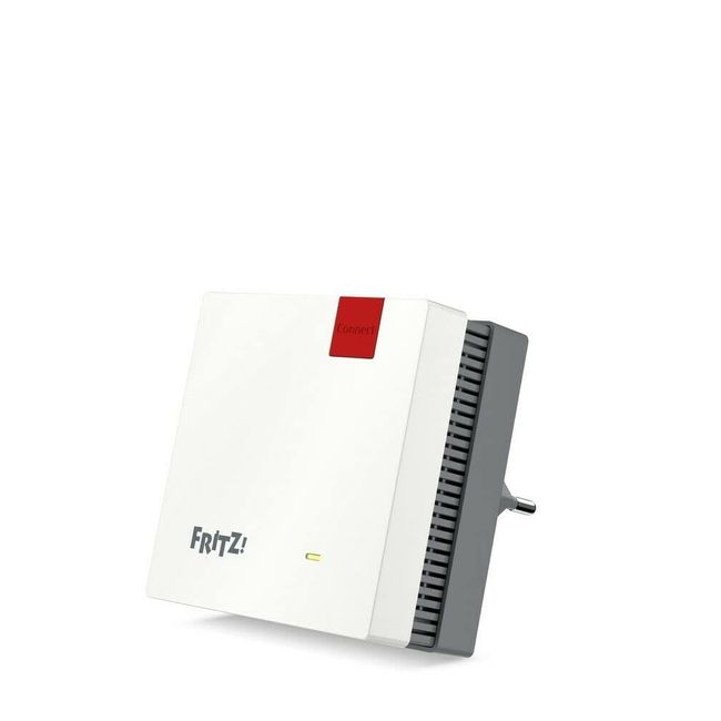 AVM FRITZ!Repeater 1200 AX (Wi-Fi 6 Repeater) ausgestattet mit zwei Funkeinheiten: 5-GHz-Band (bis 2.400 Mbit/s), 2,4-GHz-Band (bis 600 Mbit/s), deutschsprachige Version), Weiss