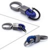 Blue Leather Braided Strap Keychain Key Holder Alloy Key Chain Ring Accessories