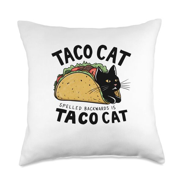 Taco Cat Spelt Backwards Funny Product Throw Pillow