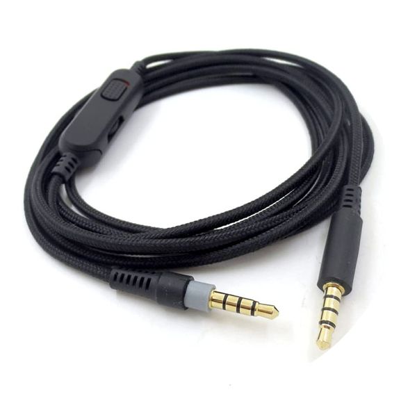 2M Black Headphone Metal Cable Audio Cord Line Gaming Headset for HyperX Cloud Mix Cloud Alpha