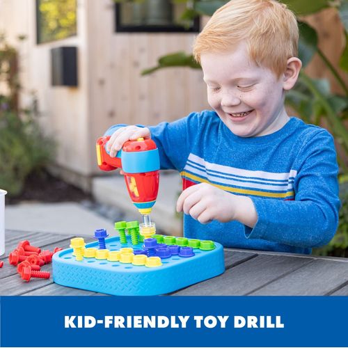 Design Drill Bolt It Bucket Toy Set for Kids with Power Drill and Colorful Bolts