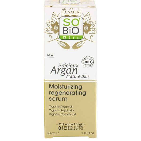 SO'BiO étic | Precious Argan Moisturizing Regenerating Face Serum | 1.01 fl oz