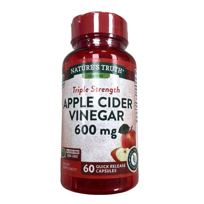 NT Triple Strength APPLE CIDER VINEGAR 600mg Capsules 60ct ^