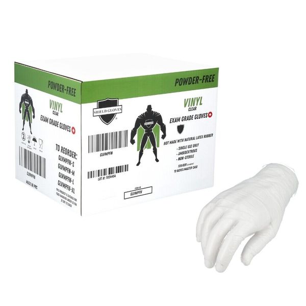 Medical Exam Disposable Powder-Free Vinyl Gloves, Size: 2X-Large, 5 Mil 1000 Pcs