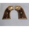 Colt Peacemaker Walnut Grips with Checkering Pattern and Gold Medallion