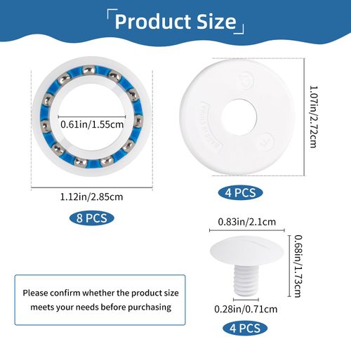 ARPOVIST 16 PCS Pool Cleaner Rebuild Kit for Polaris 280 180，Replacement Parts Includes C60 Ball Bearings, C55 Screws, C64 Washers,Compatible with Polaris Pool Cleaner Wheels, Roller Assembly