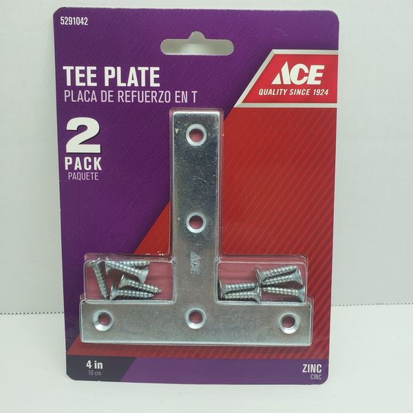 ACE TEE Plate  ZINC  2 Pack  4"   #5291042
