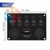 5 Gang Red LED Light ON-OFF Toggle Switch Control Panel For Car Boat Marine RV