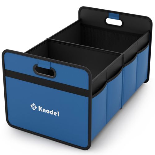 K KNODEL Car Trunk Organizer, Foldable Organizer for Car, Automotive Consoles & Organizers, Storage with Reinforced Handles (Small, Blue)