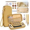 innoAura Switch Lite Case 18 in 1 Switch Lite Accessories Bundle with Switch Lite Carrying Case, Switch Game Case, Switch Lite Screen Protector, Switch Stand, Switch Thumb Grips (Golden)