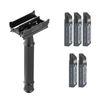 50 BLADES + Facón Vintage Long Handle Double Edge Safety Razor - Platinum Japanese Stainless Steel Blades - Butterfly Open Shaving Razor for Smooth Wet Shaving Experience - 200+ Shaves