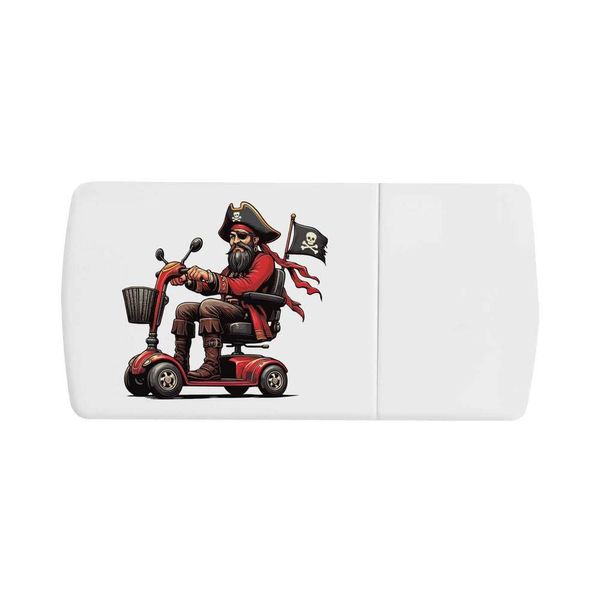 'Pirate On Mobility Scooter' Pill Box with Tablet Splitter (PI00030936)