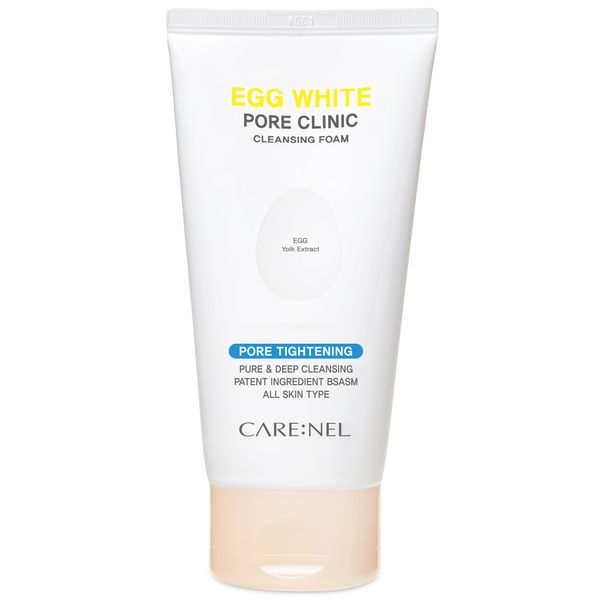 Face cleanser Wash Egg White Pore Clinic - Facial Cleansing Foam 150ml - Korean Skincare Purifying Foaming Cleanser for Daily - Cream Moisturizer for Dry, Oily Skin