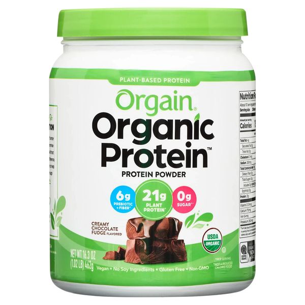 Orgain Organic Vegan Protein Powder, Creamy Chocolate Fudge, 21g Protein,1.02lb