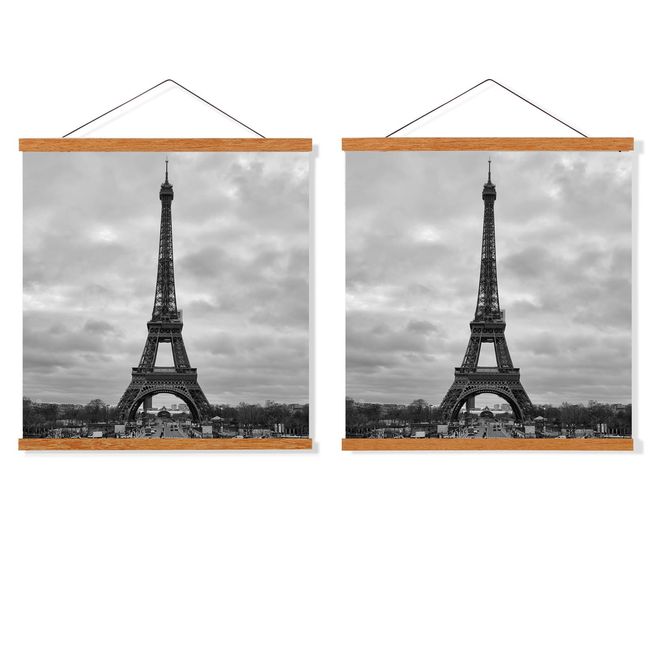 FALAMON 2 Pack Magnetic Poster Hanger Frame, 20x16 20x24 20x28 20x30 Teak Wood Magnet Poster Frame for Hanging Posters, Prints, Photos, Pictures, Maps, Scrolls, and Canvas Artwork