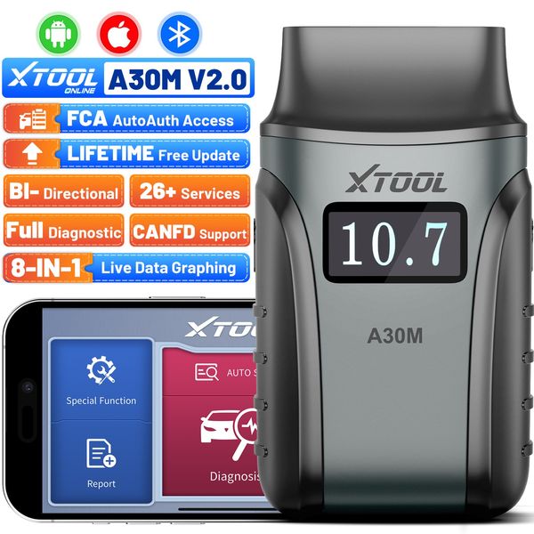 XTOOL A30M Bluetooth Car OBD2 Scanner Code Reader All System Diagnostic 26+Reset