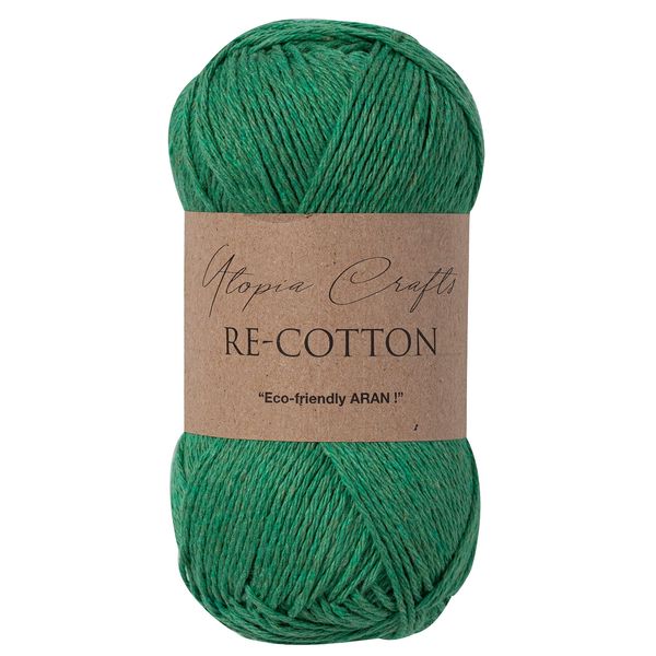 Utopia Crafts Re-Cotton Knitting Yarn, 100g (Evergreen)