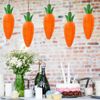 Ohnngbby 5pcs Easter Carrot Paper Lanterns, Easter Decorations, Folding Easter Crafts For Kids Easter Hanging Decorations, Easter Tree Decorations, Spring Decorations, Reusable Giant Easter Carrots