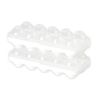 Maximex Egg Safe Stackable Set of 2 - Stackable Egg Lid Boxes, Polypropylene, 26 x 7 x 11 cm, Transparent