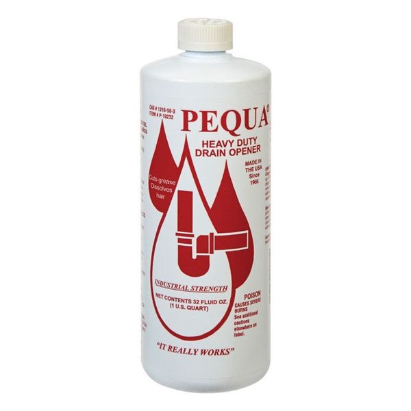 Pequa Liquid Professional Strength Drain Cleaner 32 oz. (Pack of 12)