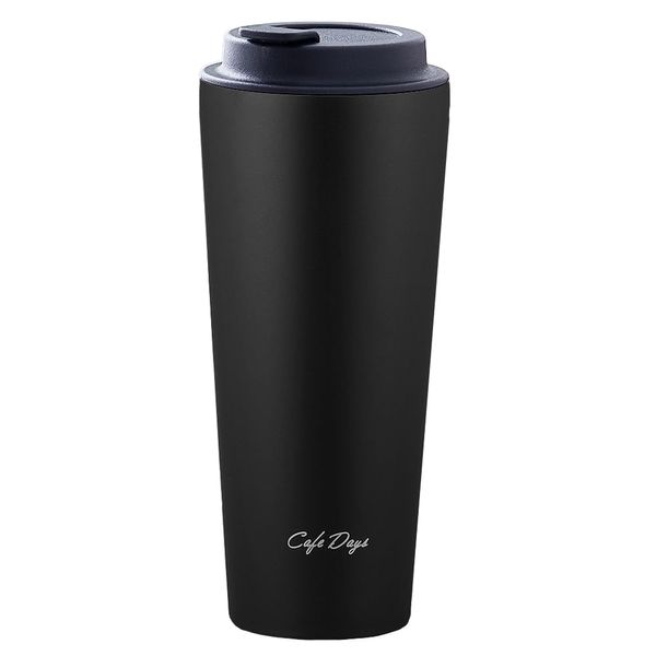 Iris Ohyama NCD-TLT470 Tumbler Water Bottle, Cafe Days, 16.5 fl oz (470 ml), Spill Resistant, Cafe Style Drinker, Easy to Clean Design, Thermal, Cold Insulation, Traveler Lid Included, Slim Type,