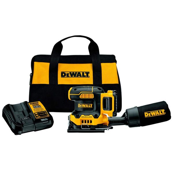 DEWALT 20V MAX* XR Palm Sander, Sheet, Variable Speed, 2-Ah Battery, 1/4-Inch (DCW200D1)