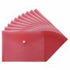 CHPL [ Pack of 30 ] A5 Translucent Stud Wallet Folder | Document Folder | Colour Document Wallet | Stud Document | Pooper Stud Button Carry for School, Office, Travel. [ RED ]