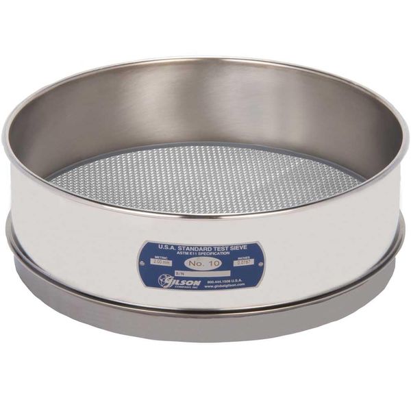 12in Sieve, All Stainless, Full-Height, No.10
