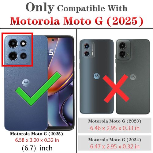 for Motorola Moto G 2025 Case with Screen Protection: Heavy Duty Protective Shockproof and Scratch Proof Cell Phone case for Moto G 5G 2025 Black