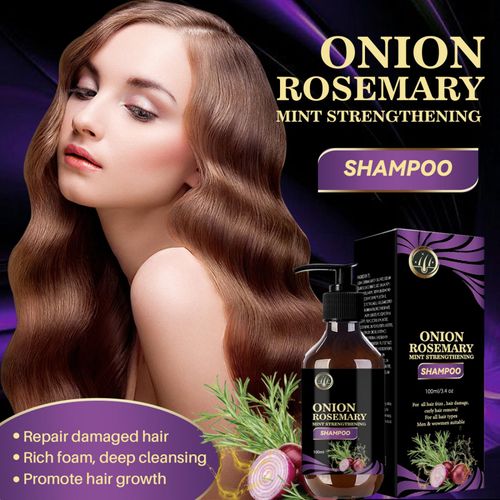 Onion Shampoo for Hair Growth with Rosemary for Stronger, Thicker, Healthier Hair, Onion Biotin Rosemary Shampoo for Hair Loss and Thinning Hair, Soft and Shine - Promotes Hair Growth for Fuller Hair