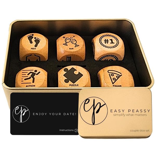 6 PCS Date Night Dice Couple Set | Game Decision Dice Date Night Dinner Movie Dice Food Activities Decider Dice Dating Games Ideas Gift Her Him Couple Dice Set Anniversary Wedding Boyfriend Gifts