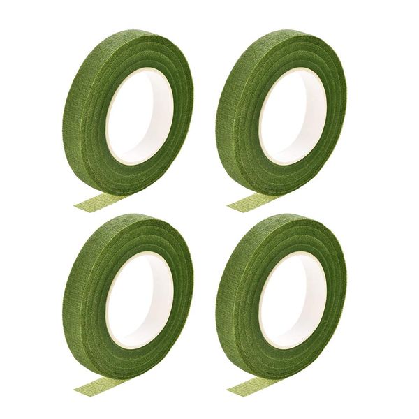 uxcell Floral Tape 4 Rolls 12mm Wide 30 Yards Flower Glue Flower Arrangement Kit Light Green