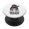 English Mastiff mama messy bun leopard PopSockets Adhesive PopGrip