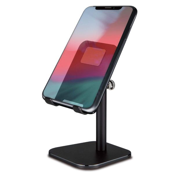 Elecom P-DSCHARMBK Aluminum Smartphone Stand Arm Type Tabletop Adjustable Angle Black