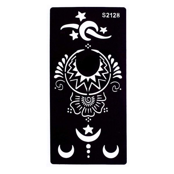 JUSTFOX - Henna Tattoo Schablone Airbrush Stencil Blume Ornamente Mond Kina Dövme