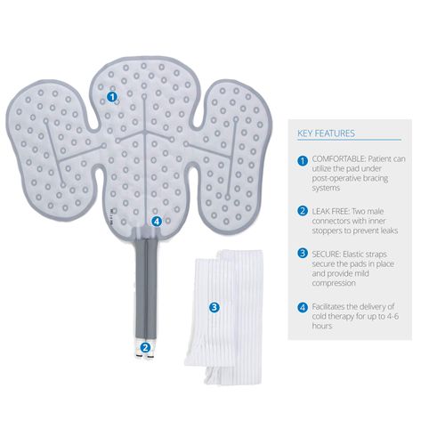 Ossur Cold Rush Cold Therapy Hip Pad | Ergonomic Pad for Post-Operative Pain and Swelling | Works with Cryotherapy and Cold Therapy Machines | Includes Hose Connectors and Elastic Straps | (Right)