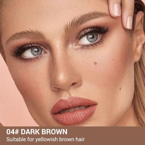 5 Pcs Waterproof Dual-Sided Fine Tip Brow Pencils Pack,Ultra-Fine Mechanical Pencil,Draws Tiny Brow Hairs, Defines, Fills Brows, Shapes, Contours, Combs, (Pack of 5)-Dark Brown