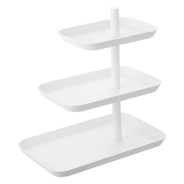 YAMAZAKI home 4724 3-Tier Accessory Tray-Jewelry Holder & Storage Organizer, One Size, White