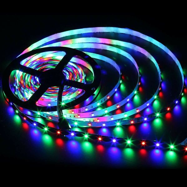 16.4 ft SMD 3528 RGB 300 LED Flash Flexible Non-Waterproof Light Strip No Remote