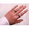 BERGERLIN Genuine Natural Stone Ring with Gold Pearl – Ring for Men and Women – Certification of Authenticity, Natural stone, natural stone