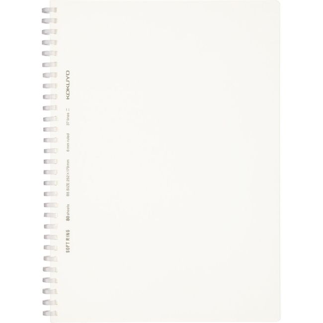 Kokuyo SV508B-T Notebook, Soft Ring Notebook, Clear, 80 Sheets, Semi B5, B Ruled, Transparent