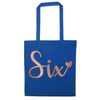 Flox Creative Blue Tote Bag Six Rose Gold