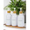 Bamboo Pump Bottle Set 500ML Refillable Shampoo and Conditioner Dispenser Empty