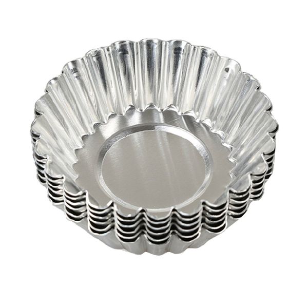 HugeStore 20pcs Silver Tone Aluminum Egg Tart Mold Mould Makers Cupcake Cake Cookie Mold Lined Mould Tin Baking Tool 5.5cm