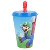 Super Mario 430 ml Reusable Children's Cup with Lid and Straw